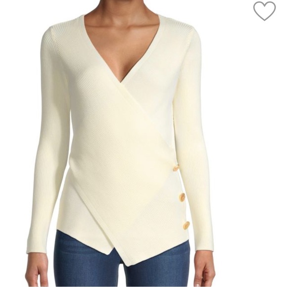 Milly cross front sweater color Ecru in great condition. - Picture 3 of 10